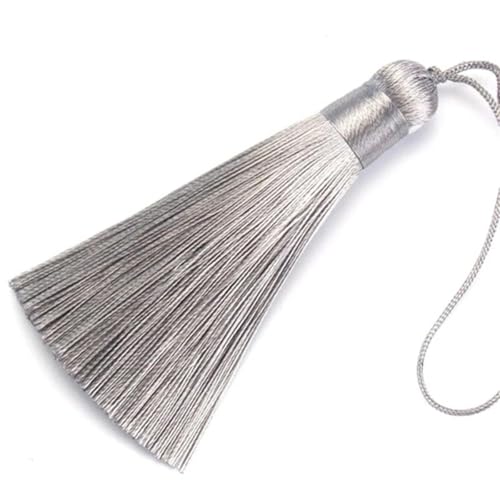 2 Stück/Beutel, 8 cm, Seidenquaste, Anhänger, Quaste, Borte, Pinsel, Vorhangdekor für Schlüsselanhänger, Ohrstecker, DIY, Bastelbedarf, Schmuck, 23 Silbergrau 2 Stück/Beutel, 8 cm, Seidenquaste, Anhänger, Quaste, Borte, Pinsel, Vorhangdekor für Schlüsselanhänger, Ohrstecker, DIY, Bastelbedarf, Schmuck, 23 Silbergrau von ELWLSJM
