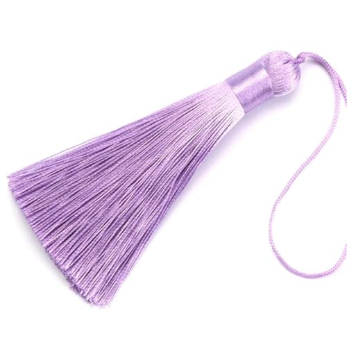 2 Stück/Beutel, 8 cm, Seidenquaste, Anhänger, Quastenbesatz, Pinsel, Vorhangdekor für Schlüsselanhänger, Ohrstecker, DIY, Bastelbedarf, Schmuck, 16 Hellviolett 2 Stück/Beutel, 8 cm, Seidenquaste, Anhänger, Quastenbesatz, Pinsel, Vorhangdekor für Schlüsselanhänger, Ohrstecker, DIY, Bastelbedarf, Schmuck, 16 Hellviolett von ELWLSJM