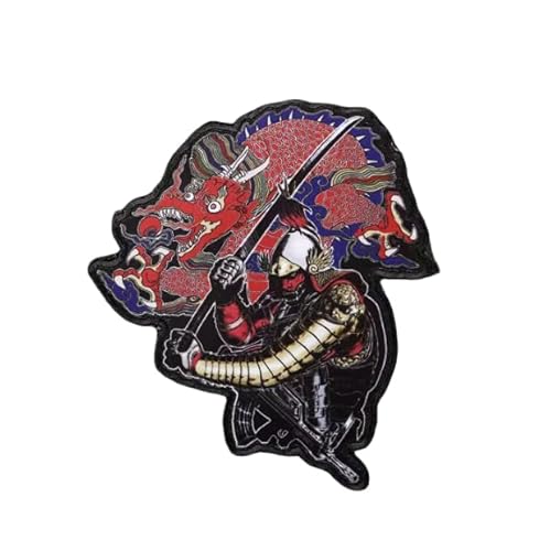 Aufnäher mit antikem Drachen, Samurai-Einsiedler-Helm, Asien, Mythologie, bestickt, für den Außenbereich, taktisches Abzeichen, Emblem zum Aufnähen auf alle Stoffe Aufnäher mit antikem Drachen, Samurai-Einsiedler-Helm, Asien, Mythologie, bestickt, für den Außenbereich, taktisches Abzeichen, Emblem zum Aufnähen auf alle Stoffe von ELYN