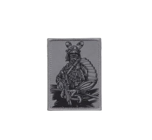 Aufnäher mit grauem Samurai-Einsiedler-Helm, für den Außenbereich, taktisches Abzeichen, zum Aufnähen auf alle Stoffe, Punk-Abzeichen Aufnäher mit grauem Samurai-Einsiedler-Helm, für den Außenbereich, taktisches Abzeichen, zum Aufnähen auf alle Stoffe, Punk-Abzeichen von ELYN