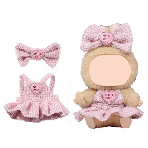 Puppe Kleidung für 17cm Plüsch Kuscheltier - Cute Doll Clothes, Dresses with Accessories Outfit Set, Nur Puppenbekleidung (Stil A Rosa) von ELYSORA