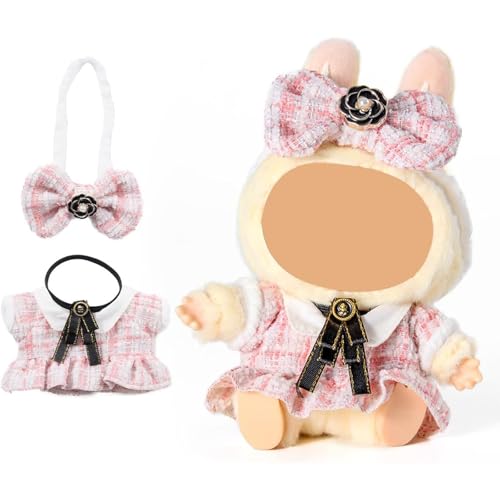 Puppe Kleidung für 17cm Plüsch Kuscheltier - Cute Doll Clothes, Dresses with Accessories Outfit Set, Nur Puppenbekleidung (Stil B Rosa) von ELYSORA