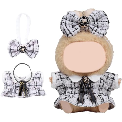 Puppe Kleidung für 17cm Plüsch Kuscheltier - Cute Doll Clothes, Dresses with Accessories Outfit Set, Nur Puppenbekleidung (Stil B Weiß) von ELYSORA