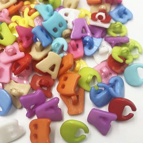 50/100 Stück Buchstaben-Kunststoffknöpfe für Kinder, Nähen, Basteln, 100 Stück von ELdtec