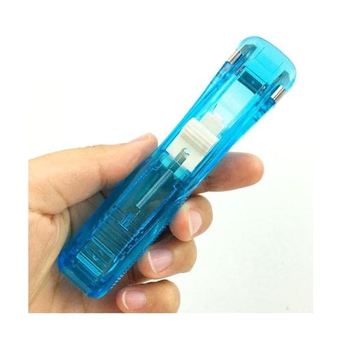 EMAFORO Heftgerät 1 Stück Transparenter Hefter Schulbedarf Abnehmbarer Metallclip Schieber Bürozubehör Push Clip Hefter Mini Hefter von EMAFORO