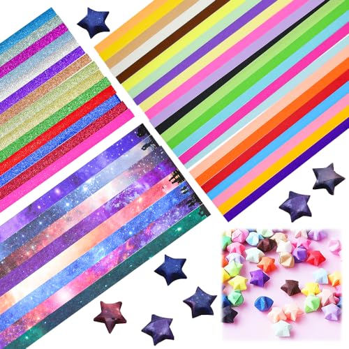 EMAGEREN 1436 Blatt Origami Sterne Papier, Regenbogenfarbe Origamisterne Papierstreifen Sterne Origami Star Paper Sternenhimmel Paper Star Strips Glitzer Sternenpapierstreifen für DIY EMAGEREN 1436 Blatt Origami Sterne Papier, Regenbogenfarbe Origamisterne Papierstreifen Sterne Origami Star Paper Sternenhimmel Paper Star Strips Glitzer Sternenpapierstreifen für DIY von EMAGEREN