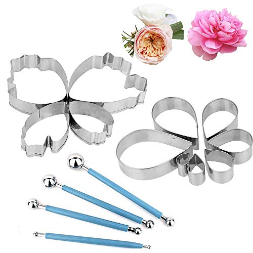 EMAGEREN Tortendekoration Modellierwerkzeuge 4 Stück Ball Stylus Werkzeuge Modellier-Werkzeug Set 7 Stück Rosenblüten Ausstechformen 4 Stück Peony Ausstecher Blume Set Fondant Prägewerkzeug EMAGEREN Tortendekoration Modellierwerkzeuge 4 Stück Ball Stylus Werkzeuge Modellier-Werkzeug Set 7 Stück Rosenblüten Ausstechformen 4 Stück Peony Ausstecher Blume Set Fondant Prägewerkzeug von EMAGEREN
