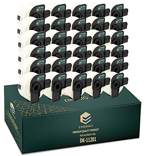 EMBRIIO DK-11201 | 30er Set Adress-Etiketten Rollen DK 11201 Ersatz für Brother P-Touch QL-700 QL-570 QL-500 QL-810W QL-820NWB QL-800 QL-710W QL-720NW QL-560 QL-550 QL-1110NWB QL-1060N, 29mm x 90mm von EMBRIIO