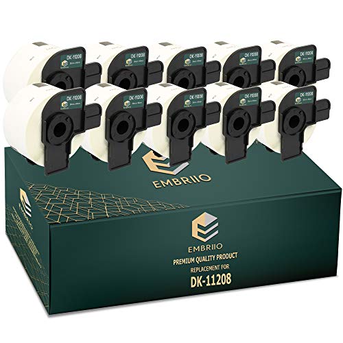 EMBRIIO DK-11208 | 10er Set Adress-Etiketten Rollen DK 11208 Ersatz für Brother P-Touch QL-700 QL-570 QL-500 QL-810W QL-820NWB QL-800 QL-710W QL-720NW QL-560 QL-550 QL-1110NWB QL-1060N, 38mm x 90mm EMBRIIO DK-11208 | 10er Set Adress-Etiketten Rollen DK 11208 Ersatz für Brother P-Touch QL-700 QL-570 QL-500 QL-810W QL-820NWB QL-800 QL-710W QL-720NW QL-560 QL-550 QL-1110NWB QL-1060N, 38mm x 90mm von EMBRIIO