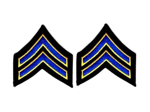 Uniform Patches – Königsblau/Med Gold Chevron Patches schwarze Rückseite für Strafverfolgung, Sheriff, Polizei, Sicherheit – 7,6 cm breit – Corporal Stripes – Police Patch Corporal Chevron (Cpl Patch) von EMBROIDERED UNIFORM PATCHES & EMBLEMS