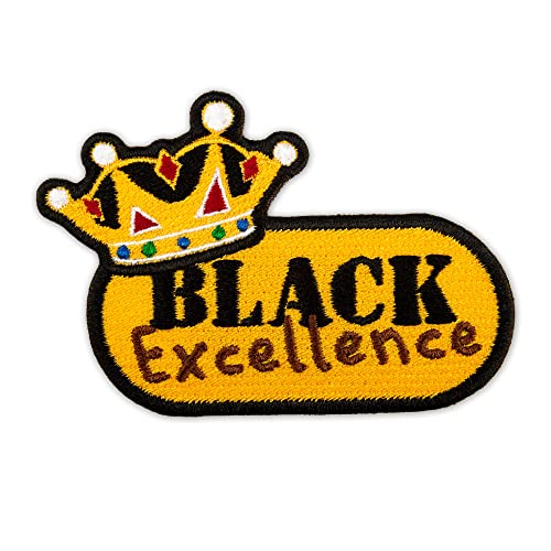 EMBROVERSE Black Excellence Patch - Melanin Pride - Gold Crown - BLM Support - Embroidered Iron On - Size:8.9 x 6.3 cm EMBROVERSE Black Excellence Patch - Melanin Pride - Gold Crown - BLM Support - Embroidered Iron On - Size:8.9 x 6.3 cm von EMBROVERSE