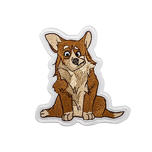 EMBROVERSE Confused Corgi Patch - Super Cute Embroidered Dog Patches - Iron On - 8.9 x 9.4 cm EMBROVERSE Confused Corgi Patch - Super Cute Embroidered Dog Patches - Iron On - 8.9 x 9.4 cm von EMBROVERSE