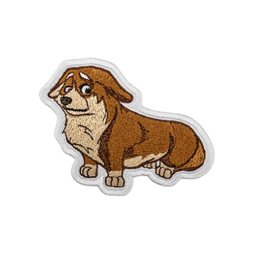EMBROVERSE Scared Corgi Patch – Super Cute Embroidered Dog Patches – Iron On – 8,9 x 6,9 cm von EMBROVERSE