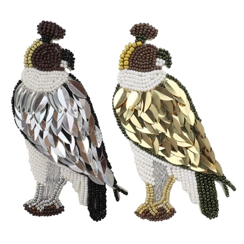 2 x Pailletten-Aufnäher mit Adler-Abzeichen, handgefertigt, Vogelapplikation, zum Aufnähen auf Jeans, Jacken, Kleidung, Handtasche, Schuhe, Zubehör (2 Stück) von EMDOMO