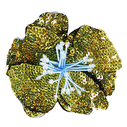 3D-Blumen-Pailletten, Perlenaufnäher, Nähzubehör, Dekoration, 2 Stück (gelb) von EMDOMO