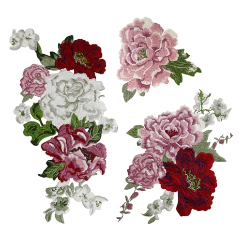 Aufnäher Pfingstrosen zum Aufnähen, bestickte Blumenapplikationen für DIY-Kleidung, Jacken, Jeans, Rucksäcke, Blumenzubehör Aufnäher Pfingstrosen zum Aufnähen, bestickte Blumenapplikationen für DIY-Kleidung, Jacken, Jeans, Rucksäcke, Blumenzubehör von EMDOMO