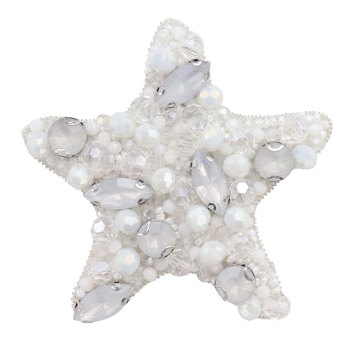 Aufnäher mit Perlen, Strass, Mond, Stern, Wolke, zum Selbermachen, Reparatur für Kleidung, Hüte, Taschen, Quasten, Verzierung, 2 Stück (B 2 Stück) von EMDOMO