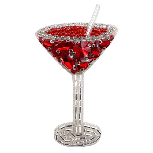 Aufnäher mit Strasssteinen, für Saft, alkoholische Getränke, für Männer und Frauen, Kleidung, Hut, Jeans, Abzeichen, Dekoration, 2 Stück (B 2 Stück) von EMDOMO