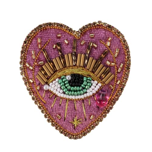 Augen-Herz-Aufnäher, Strass-Applikation, zum Aufnähen auf Kristall, für Kleidung, Jeans, Jacken, Handtaschen, Schuhe, DIY-Dekoration, 2 Stück (B 2 Stück) von EMDOMO