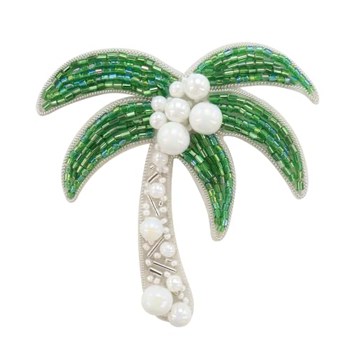 Beaded Rhinestones Coconut Tree Bohemia Beach Patches Sequin for Clothes Backpacks T-Shirt Jeans Hat Bag Sewing Accessories (F 2pcs) von EMDOMO
