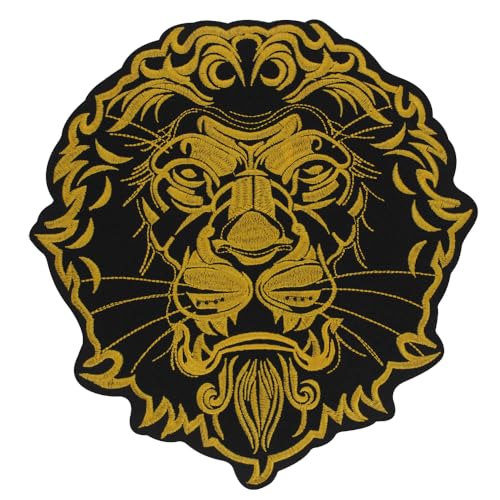 Bestickter Aufnäher zum Aufbügeln, goldfarbener brüllender Tiger, Applikation, Tiger-Motorräder, Abzeichen, DIY-Zubehör für Westen, Jacken, Kleidung Bestickter Aufnäher zum Aufbügeln, goldfarbener brüllender Tiger, Applikation, Tiger-Motorräder, Abzeichen, DIY-Zubehör für Westen, Jacken, Kleidung von EMDOMO