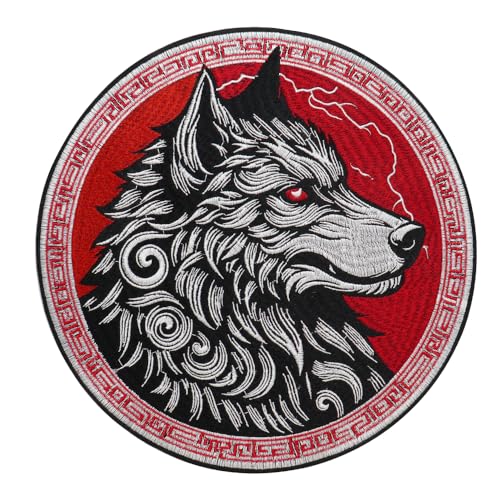 Bestickter Wolf Adler Applikation zum Aufbügeln für Löcher, Kleidung, Jeans, Hut, Rucksäcke, Zubehör (A 1 Stück) von EMDOMO