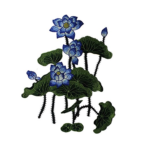 EMDOMO 1 Stück, Lotus-Stickerei Applikation Patches, Flicken, Venise, für Näharbeiten blau EMDOMO 1 Stück, Lotus-Stickerei Applikation Patches, Flicken, Venise, für Näharbeiten blau von EMDOMO