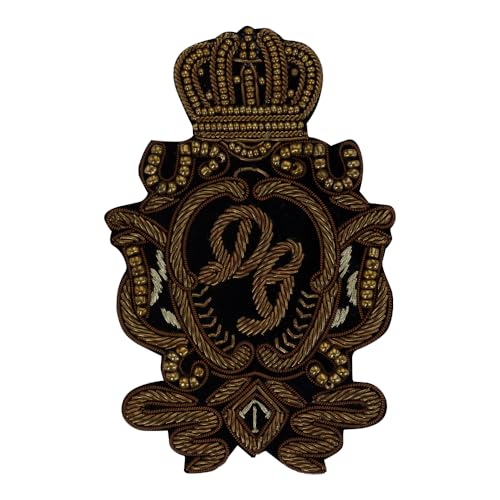 EMDOMO 1 Stück indische Seide Gold Krone Biene Hahn Gold Katze Pferd Schulter Abzeichen Motive Stickerei Patches T-Shirt Kleidung dekoriert Nähzubehör (O) von EMDOMO