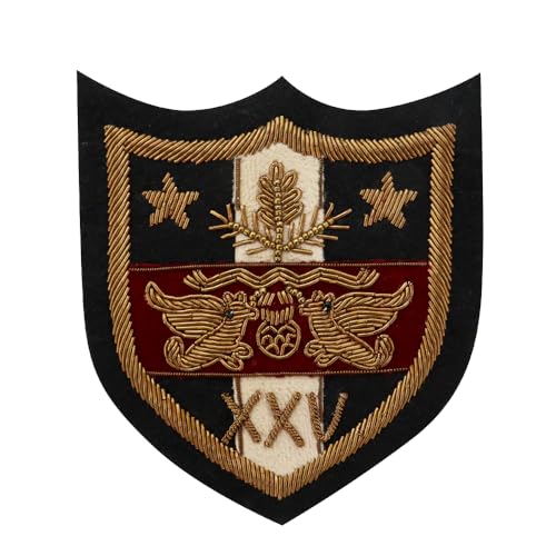 EMDOMO 1 Stück indische Seide Gold Krone Biene Hahn Gold Katze Pferd Schulter Abzeichen Motive Stickerei Patches T-Shirt Kleidung dekoriert Nähzubehör (R) von EMDOMO