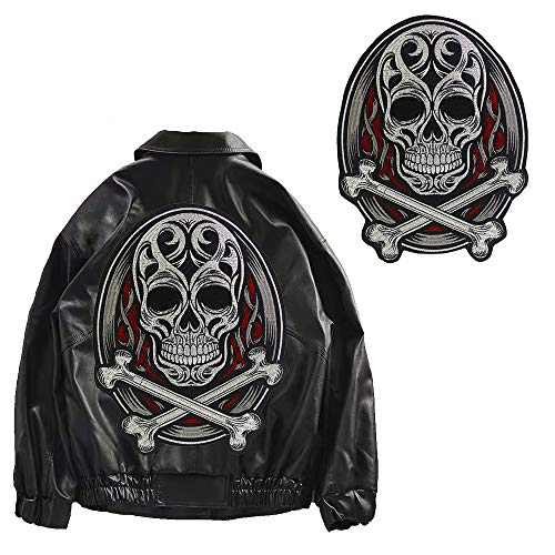 EMDOMO Stickerei Punk Totenkopf Abzeichen Patches DIY Bügelbild Männer Jacke Rücken Applikation EMDOMO Stickerei Punk Totenkopf Abzeichen Patches DIY Bügelbild Männer Jacke Rücken Applikation von EMDOMO