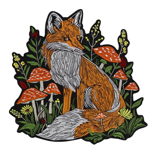 EMDOMO Aufnäher Patch mit Aufschrift 'Pretty Foxes', Motiv: Graspilz, bestickt, Aufbügelbild, für Jeans, Jacken, Bekleidung, Accessoires, Stickerei, Füchse EMDOMO Aufnäher Patch mit Aufschrift 'Pretty Foxes', Motiv: Graspilz, bestickt, Aufbügelbild, für Jeans, Jacken, Bekleidung, Accessoires, Stickerei, Füchse von EMDOMO