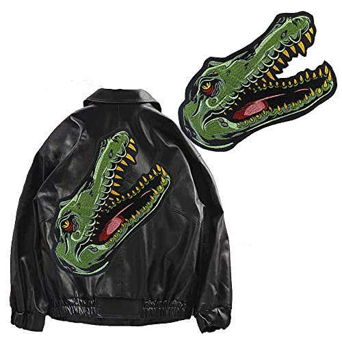 EMDOMO Große Stickerei-Aufnäher mit Krokodil-Kopf, zum Aufbügeln auf Kleidung, Punk, Fahrrad, Kleidung EMDOMO Große Stickerei-Aufnäher mit Krokodil-Kopf, zum Aufbügeln auf Kleidung, Punk, Fahrrad, Kleidung von EMDOMO