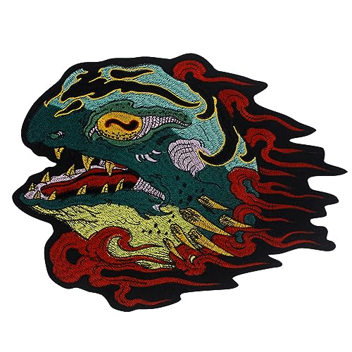 EMDOMO Monster Patches Bizarrer Fisch Stoff Patches Stickerei Applikation Aufbügler Aufkleber Dekorative Abzeichen für MC Club Jacken von EMDOMO