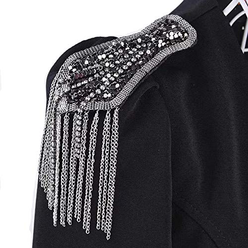 EMDOMO Perlen-lange Version für Schultern, Quasten, Epauletten, Spikes, Brosche, Damen, Herren, Anzugzubehör oder Jacke, Bühnen-Kostüme, 1 Paar/2 Stück EMDOMO Perlen-lange Version für Schultern, Quasten, Epauletten, Spikes, Brosche, Damen, Herren, Anzugzubehör oder Jacke, Bühnen-Kostüme, 1 Paar/2 Stück von EMDOMO