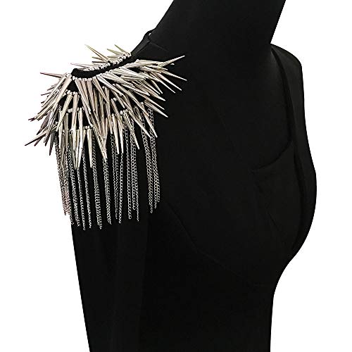 Perlen Rock Punk Nieten Schulterpatches Motive Fransen Epauletten für Anzug Bühne Kleidung Schulter Broschen 2 Stück Perlen Rock Punk Nieten Schulterpatches Motive Fransen Epauletten für Anzug Bühne Kleidung Schulter Broschen 2 Stück von EMDOMO