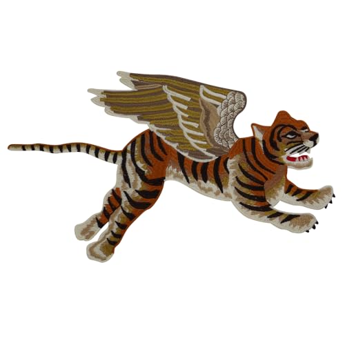 EMDOMO Stickerei-Flicken mit Tiger-Flügeln, zum Aufnähen, für Jacke, Rückseite, Dekoration, 1 Stück EMDOMO Stickerei-Flicken mit Tiger-Flügeln, zum Aufnähen, für Jacke, Rückseite, Dekoration, 1 Stück von EMDOMO