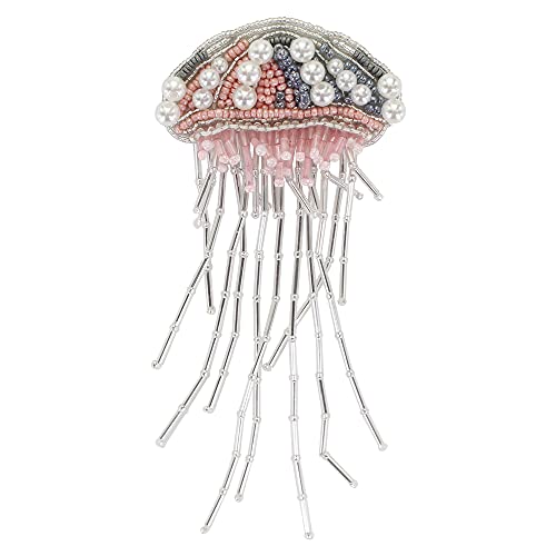 Exquisite Perlen Strass Quallen DIY handgefertigt Nähen auf Pelz Fransen Patches Dekorative Abzeichen Applikation 2 Stück (C) von EMDOMO