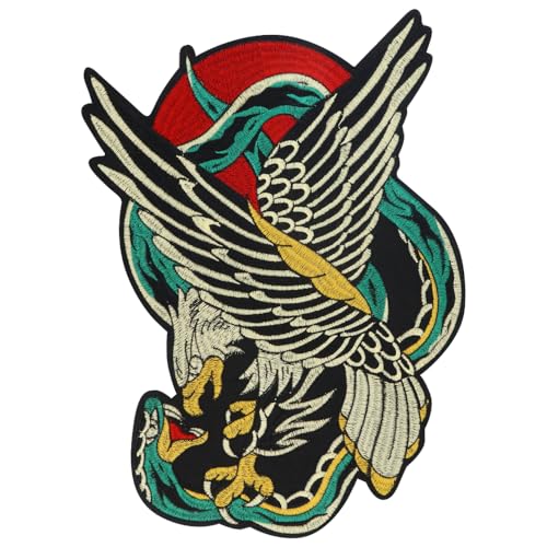 Große Adlerschlange Emblem Adler Stickerei Tier Punk Motorrad Schlange Flying Adler Applikation Bügelzubehör DIY Jacke Jeans Große Adlerschlange Emblem Adler Stickerei Tier Punk Motorrad Schlange Flying Adler Applikation Bügelzubehör DIY Jacke Jeans von EMDOMO