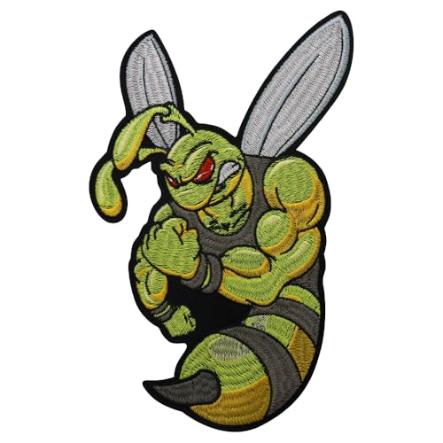 Große Insekten Stickerei Bienen-Abzeichen Kleidung Dekoration Zubehör Patches DIY Eisen auf Jeans Tasche Jacke (B 1 Stück) von EMDOMO