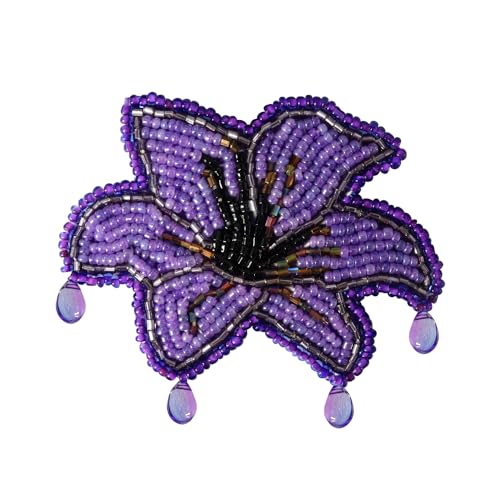 Handgefertigte exquisite Blumenapplikation mit Perlen, Strasssteine, Blumenaufnäher für Kleider, Kleidungsstücke, Dekoration, Nähzubehör (I 2 Stück) von EMDOMO