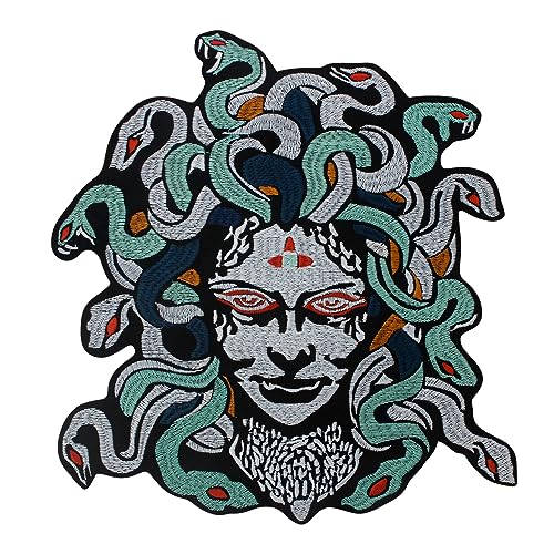 EMDOMO Medusa Aufnäher zum Aufbügeln, Stickerei-Applikation, Stoffflicken für Jacke, Biker, Rucksack, Abzeichen EMDOMO Medusa Aufnäher zum Aufbügeln, Stickerei-Applikation, Stoffflicken für Jacke, Biker, Rucksack, Abzeichen von EMDOMO