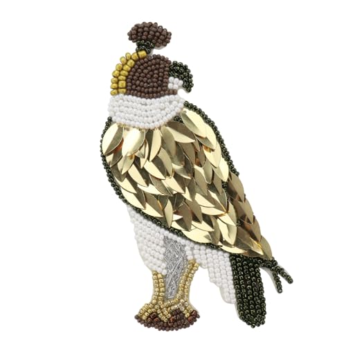 Pailletten-Aufnäher mit Adler-Abzeichen, handgefertigt, Vogelapplikation, zum Aufnähen auf Jeans, Jacken, Kleidung, Handtaschen, Schuhe, Accessoires, 2 Stück (Gold, 2 Stück) von EMDOMO