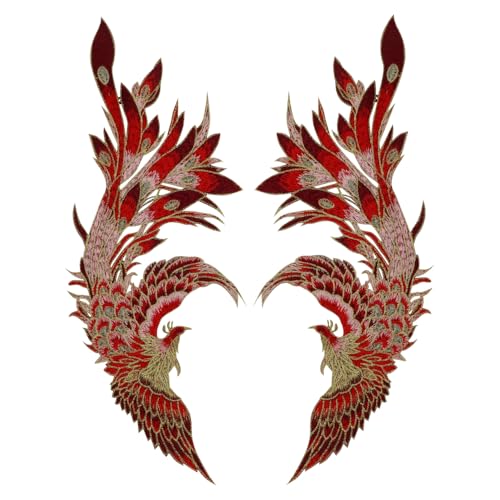 Phoenix Phenix Birds Red Gold Embroidered Appliques Sew on Patches Pair Patch for Gown Cheongsam Decoration Phoenix Phenix Birds Red Gold Embroidered Appliques Sew on Patches Pair Patch for Gown Cheongsam Decoration von EMDOMO