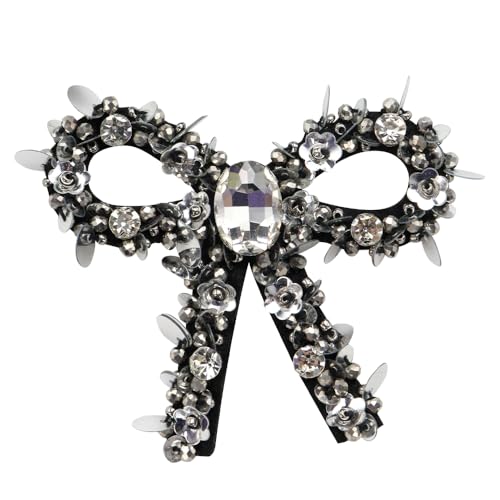 Schleifen-Applikation, Perlen, Strass, Fliege, Flicken für Schuhe, Brautschmuck, Hochzeitskleid, Dekoration, 2 Stück (C 2 Stück) von EMDOMO