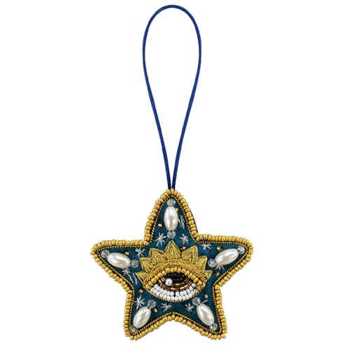 Seil-Abzeichen, Perlen, Auge, Herz, Stern, Strasssteine, zum Verzieren von Taschen, Kleidung, handgefertigtes Schlüsselband-Zubehör (R) von EMDOMO
