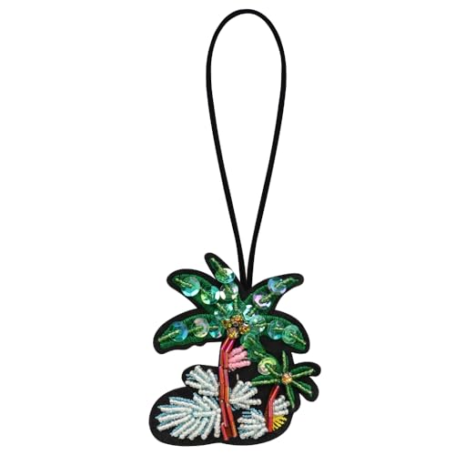 Seil Abzeichen Perlen Strass Pailletten Tasche Lanyard Handschlaufe DIY Blume Kokosnussbaum Schleife Kamele Vogel Handgemachtes Zubehör (Q) von EMDOMO