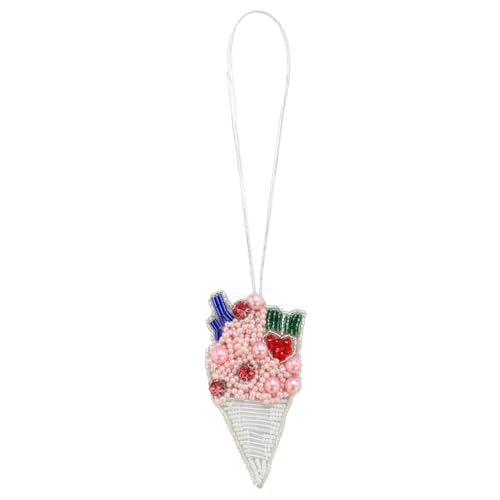 Seil Abzeichen Perlen Strass Pailletten Tasche Lanyard Handschlaufe DIY Blume Kokosnussbaum Schleife Kamele Vogel handgemachtes Zubehör (J) von EMDOMO