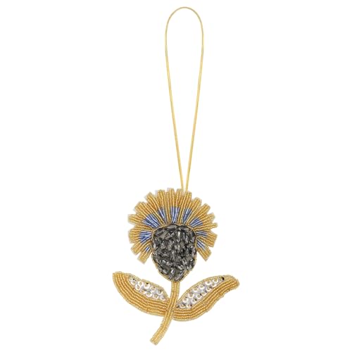 Seilabzeichen, Blumenperle, Sonnenblume, Strasssteine, Pailletten, zum Verzieren von Kleidung, Tasche, Schlüsselband, Zubehör, Größe S von EMDOMO