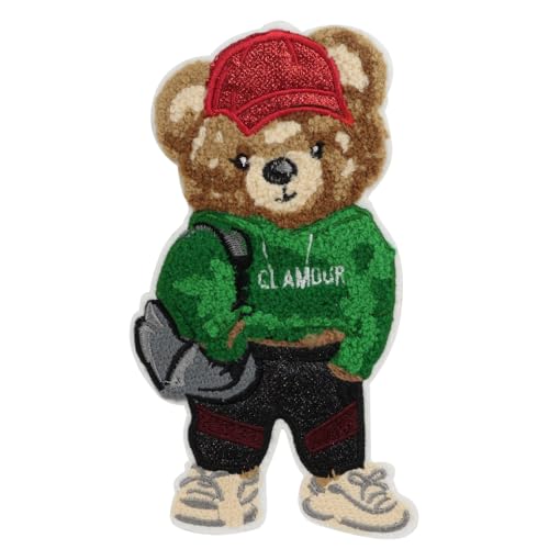 Stickerei-Aufnäher mit Bärenmotiv, geeignet für dekorative Kleidung, Pullover, Heimtextilien, Rucksack-Aufnäher, Applikationszubehör (A) von EMDOMO