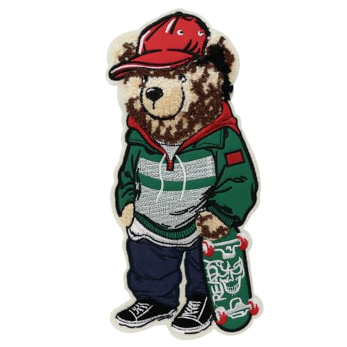 Stickerei-Aufnäher mit Bärenmotiv, geeignet für dekorative Kleidung, Pullover, Heimtextilien, Rucksack-Aufnäher, Applikationszubehör (C) von EMDOMO